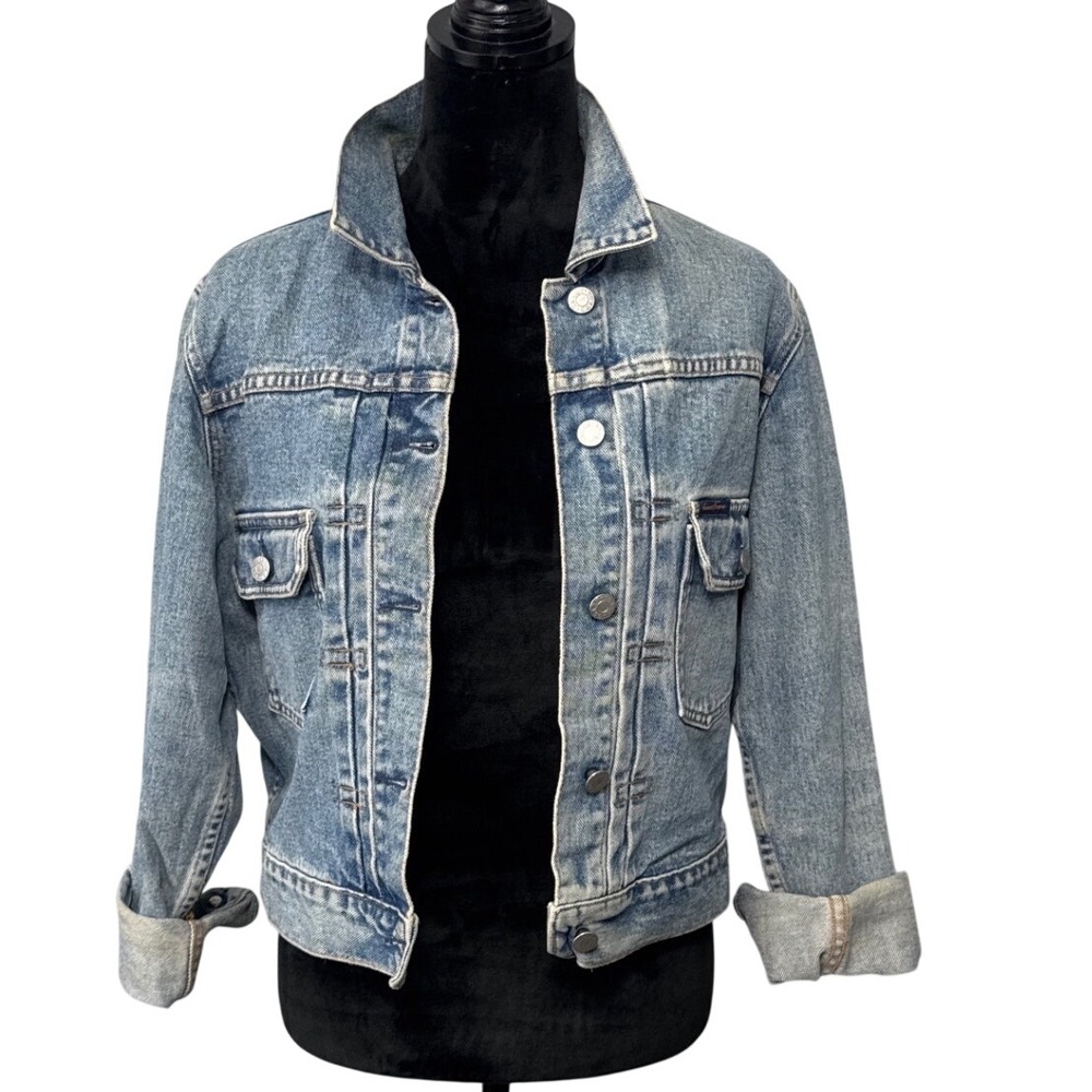 Vintage 90s‎ Guess USA American Tradition Denim Jean Jacket Women Large USA Made